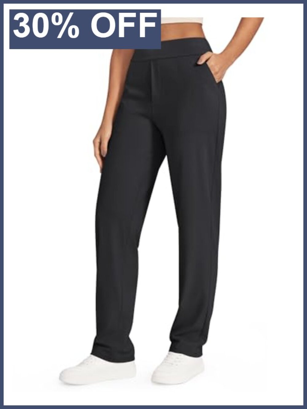 Straight Leg Dress Yoga Pants High Waisted Work Business Casual Comfort